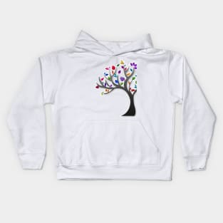 Modern and colourful tree art structure Kids Hoodie